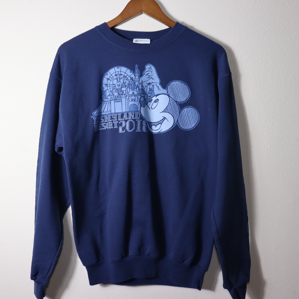 Disney Parks Disneyland Resort 2018 Mickey Mouse Navy Blue Sweatshirt Womens L